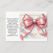 ピンクボウコケットベビー用ベビーシャワーブック エンクロージャーカード (正面)