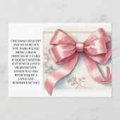 ピンクボウコケットベビー用ベビーシャワーブック エンクロージャーカード (正面)