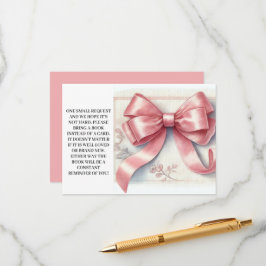 ピンクボウコケットベビー用ベビーシャワーブック エンクロージャーカード