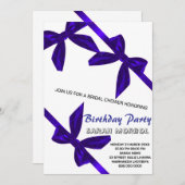 ピンクボウコケットボウ誕生日招待状13th Bi 招待状 (正面/裏面)