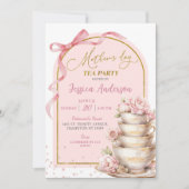 ピンクボウコケットマザーズデイティーパーティー 招待状 (正面)