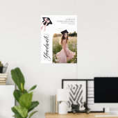 ピンクボウコケット卒業キャップ卒業歓迎 ポスター (ホームオフィス)