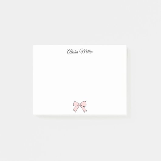 ピンクボウコケット名前をカスタムする文具 ポストイット (正面)