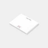 ピンクボウコケット名前をカスタムする文具 ポストイット (アングル)