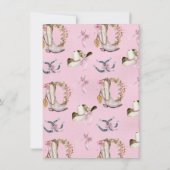 ピンクボウコケット女性のカーボーイブライダルシャワー 招待状 (裏面)