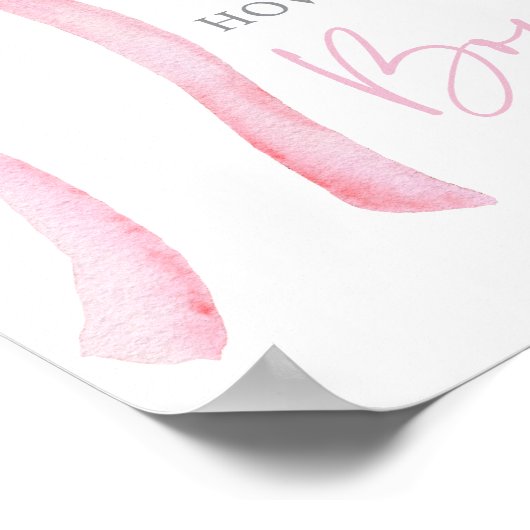 ピンクボウコケット推測どのぐらい誕生日ゲーム ポスター (角)