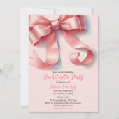 ピンクボウコケット水カラーバチェロレッテ 招待状 (正面)