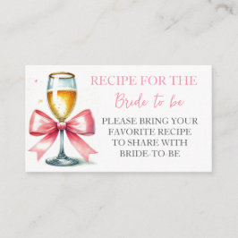 ピンクボウコケット水カラーブライダルシャワー エンクロージャーカード