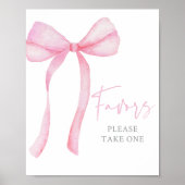 ピンクボウコケット誕生日ウィズサイン ポスター (正面)