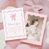 ピンクボウコケット誕生日パーティーの写真 サンキューカード