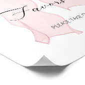 ピンクボウコケット誕生日パーティーの好意 ポスター (角)