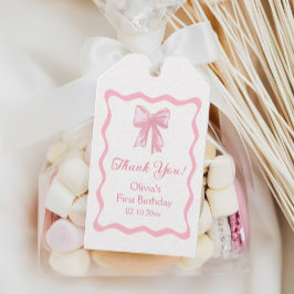 ピンクボウコケット誕生日パーティー ギフトタグ