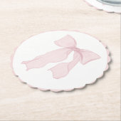 ピンクボウコケット誕生日 ペーパーコースター (アングル)