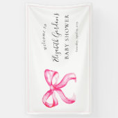 ピンクボウコケット赤ちゃんシャワエレガントー 横断幕 (縦)