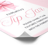 ピンクボウコケット赤ちゃんシャワーサイン ポスター (角)