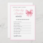 ピンクボウコケット赤ちゃんシャワー – 編集可能な名前， 5x7 招待状 (正面/裏面)