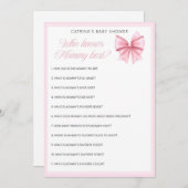 ピンクボウコケット赤ちゃんシャワー – 編集可能な名前， 5x7 招待状 (正面/裏面)