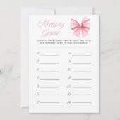 ピンクボウコケット赤ちゃんシャワー – 編集可能な名前， 5x7 招待状 (裏面)