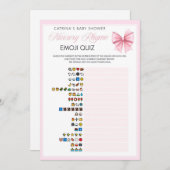 ピンクボウコケット赤ちゃんシャワー – 編集可能な名前， 5x7 招待状 (正面/裏面)