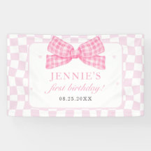 ピンクボウコケット1st誕生日パーティー