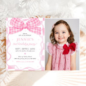 ピンクボウコケット2nd誕生日パーティー写真 招待状