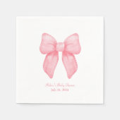 ピンクボウコケパーソナライズされたット名ナプキン スタンダードカクテルナプキン (正面)