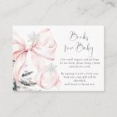 ピンクボウコールド外ベビシャワーブックベビー エンクロージャーカード (正面)