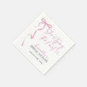 ピンクボウシェズタイイングザノットブライダルシャワー スタンダードカクテルナプキン (角)