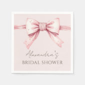 ピンクボウシェズタイイングザノットブライダルシャワー スタンダードカクテルナプキン (正面)