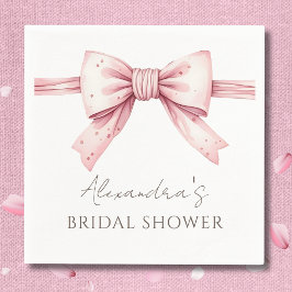 ピンクボウシェズタイイングザノットブライダルシャワー スタンダードカクテルナプキン