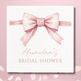 ピンクボウシェズタイイングザノットブライダルシャワー スタンダードカクテルナプキン