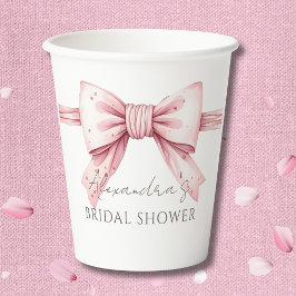 ピンクボウシェズタイイングザノットブライダルシャワー 紙コップ