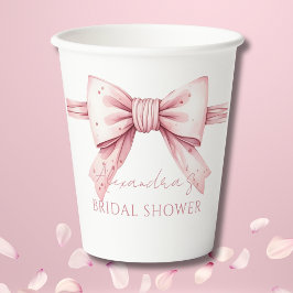 ピンクボウシェズタイイングザノットブライダルシャワー 紙コップ