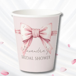ピンクボウシェズタイイングザノットブライダルシャワー 紙コップ