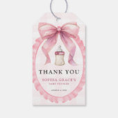 ピンクボウシックなコケットガールベビーシャワー ギフトタグ (裏面)