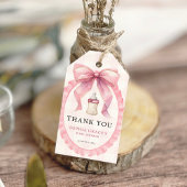 ピンクボウシックなコケットガールベビーシャワー ギフトタグ