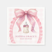 ピンクボウシックなコケットガールベビーシャワー スタンダードカクテルナプキン (正面)