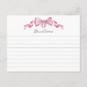 ピンクボウシックグラムブライダルシャワーレシピ エンクロージャーカード (裏面)