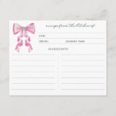 ピンクボウシックグラムブライダルシャワーレシピ エンクロージャーカード (正面)