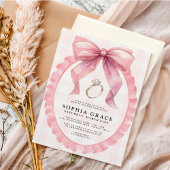 ピンクボウシックコケットブライダルシャワー 招待状