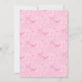 ピンクボウシャビーシック誕生日パーティー サンキューカード (裏面)