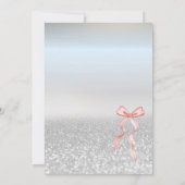 ピンクボウシルバーグリッター《写真》ぼけ味ブライダルシャワー 招待状 (裏面)