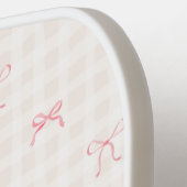 ピンクボウジンガムパーソナライズされた名 ピックルボールラケット (左詳細)