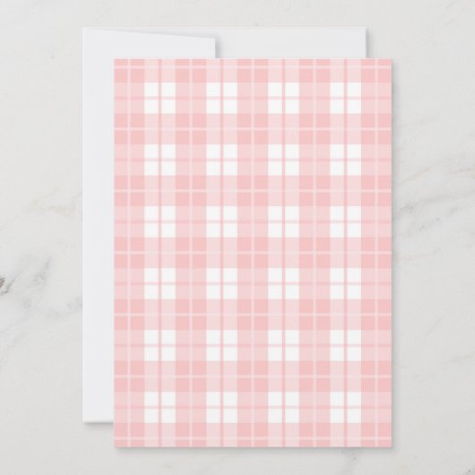 ピンクボウジンガムフランスのテディベア赤ちゃんシャワー 招待状 (裏面)