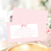 ピンクボウジンガム甘い赤ちゃん女の子シャワーありがとう エンクロージャーカード