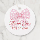 ピンクボウスイートガールベビーシャワー フェイバータグ (裏面)