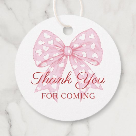 ピンクボウスイートガールベビーシャワー フェイバータグ (裏面)