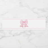 ピンクボウスイートガールベビーシャワー ペットボトルラベル (シングルラベル)