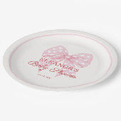 ピンクボウスイートガールベビーシャワー ペーパープレート (アングル)