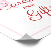 ピンクボウスイートベビーシャワーカードとギフト ポスター (角)